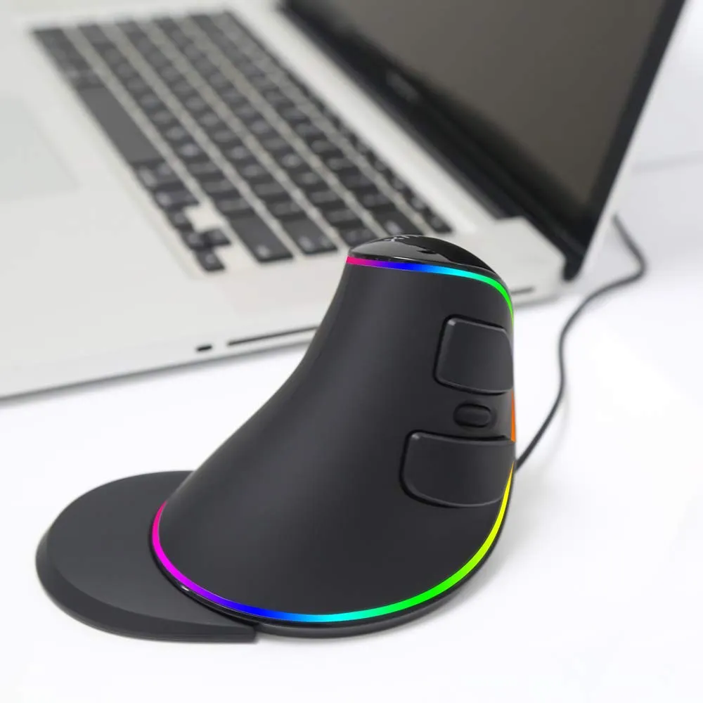 MOUSE ERGONÓMICO DELUX M618 PLUS RGB, vista 3